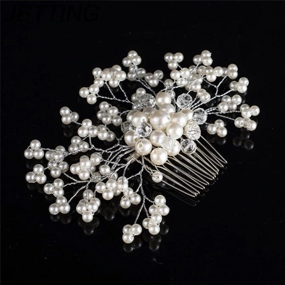 Pearl and Crystal Bridal Hair Combs - Picture 4 of 9